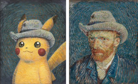 Pikachu inspired by ‘Self-Portrait with Grey Felt Hat’, Naoyo Kimura (1960) vs. Vincent van Gogh, ‘Self-Portrait with Grey Felt Hat’, 1887