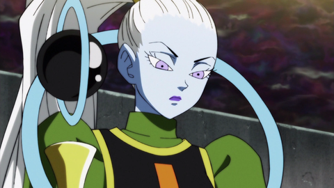 Vados, Whis's sister, older and involved in training, remains a mysterious force