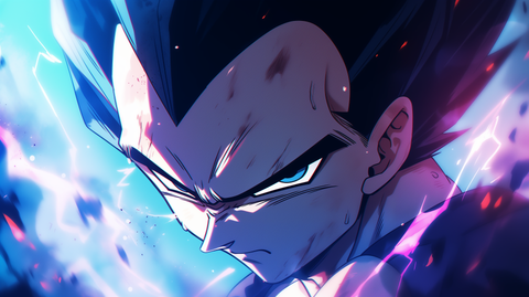 Vegeta, surpassing Super Saiyan Blue, masters Ultra Ego, exhibiting destructive abilities