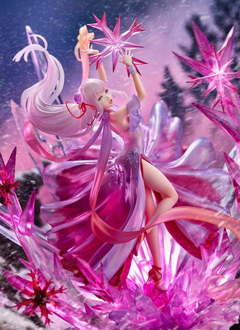 Frosty Emilia: Crystal Dress Ver. 1/7 Scale Figure - Re:Zero's Emilia adorned in a frosty crystal dress.