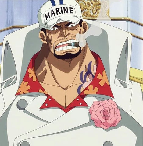 Sakazuki est un officier de haut rang de la Marine et sert d'amiral de la flotte.