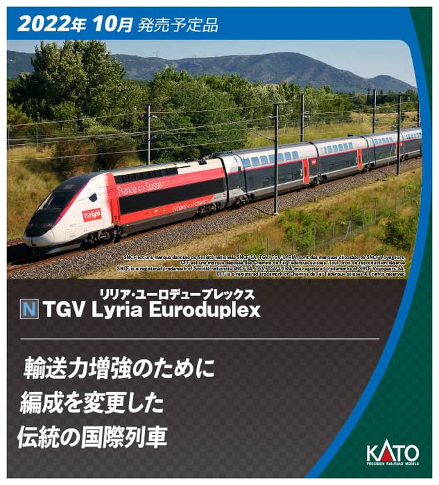 KATO 10-1762 Tgv Lyria Euroduplex 10 Cars Set N Scale