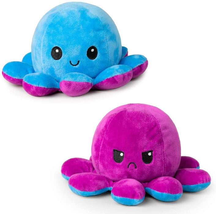 reversible octopus plush blue and purple