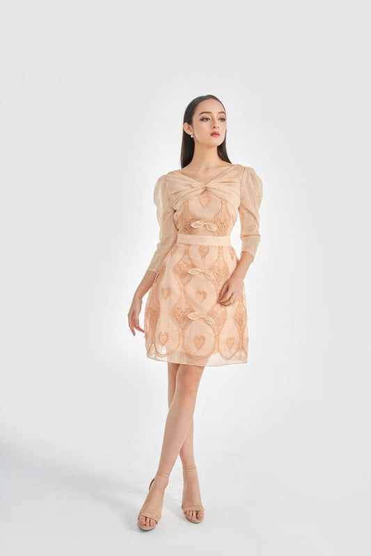 Brute Pastel Pink Ruffle Dress With Cut-Out Heart