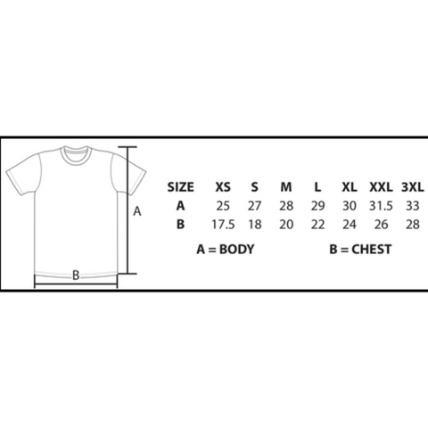 size chart for tee shirts