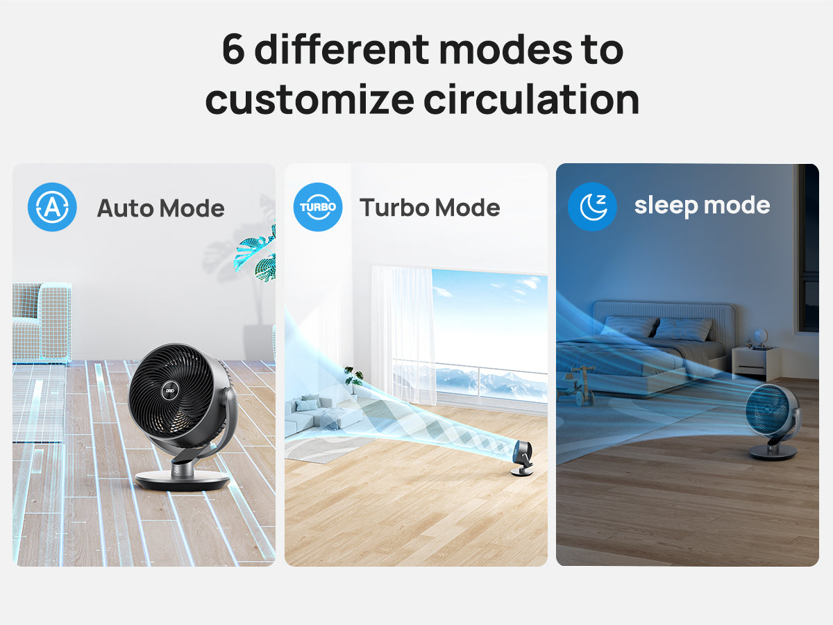 6 different modes to customize circulation.