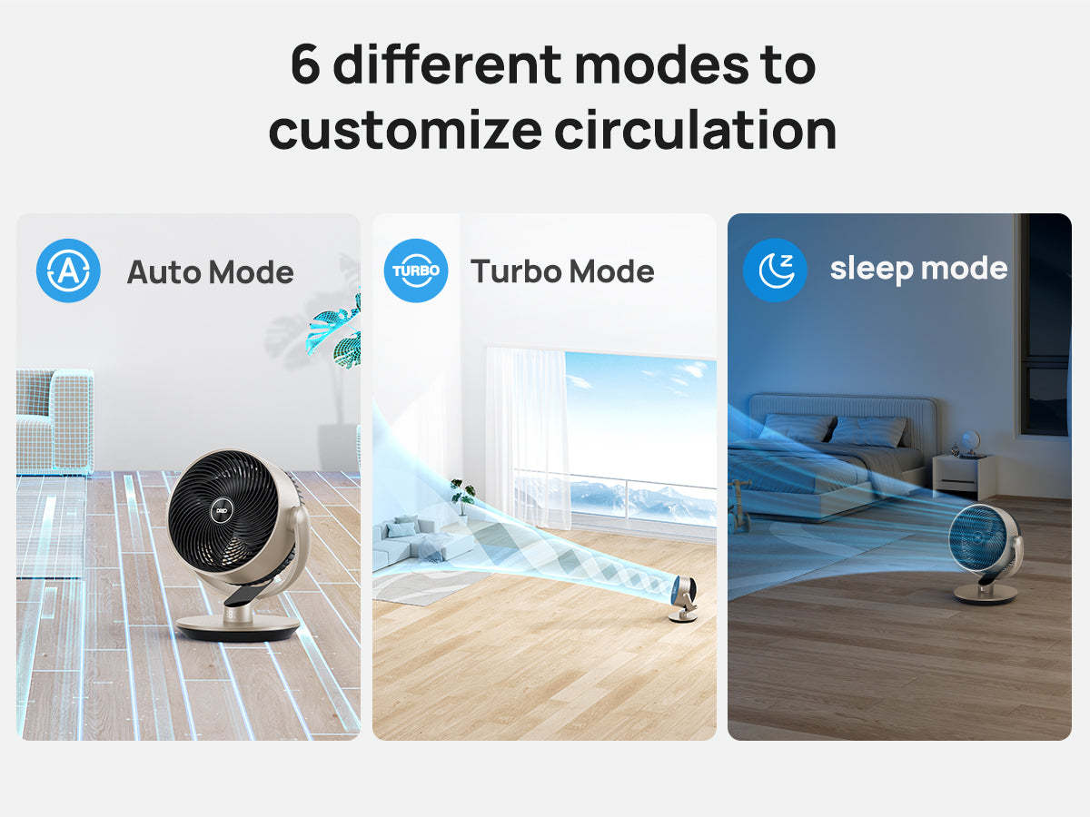 6 different modes to customize circulation.