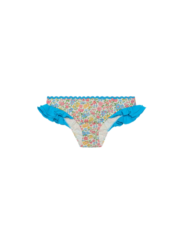 Girl ruffled swim briefs with flower print | Made with Liberty fabric - MC2 Saint Barth