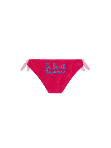 Girl fucsia swim briefs with embroidery - MC2 Saint Barth