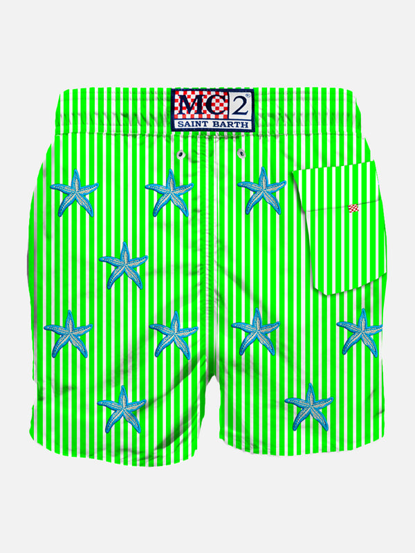 Sandbanks SB Monogram Swim Shorts - Aqua Blue