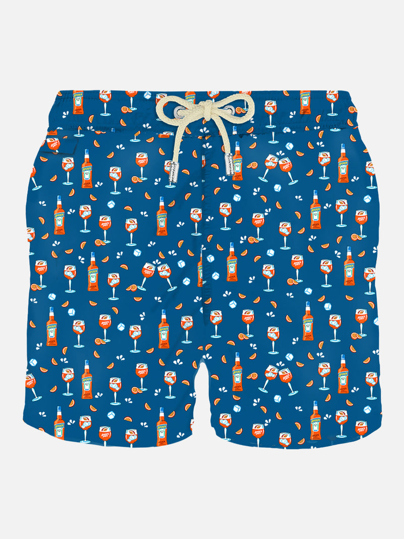 Man light fabric swim shorts with Aperol Spritz print | APEROL SPECIAL ...