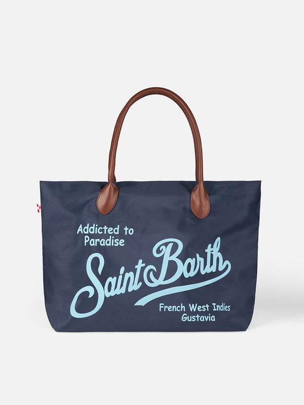 MC2 SAINT BARTH: Vanity shopping bag in canvas with paradise print