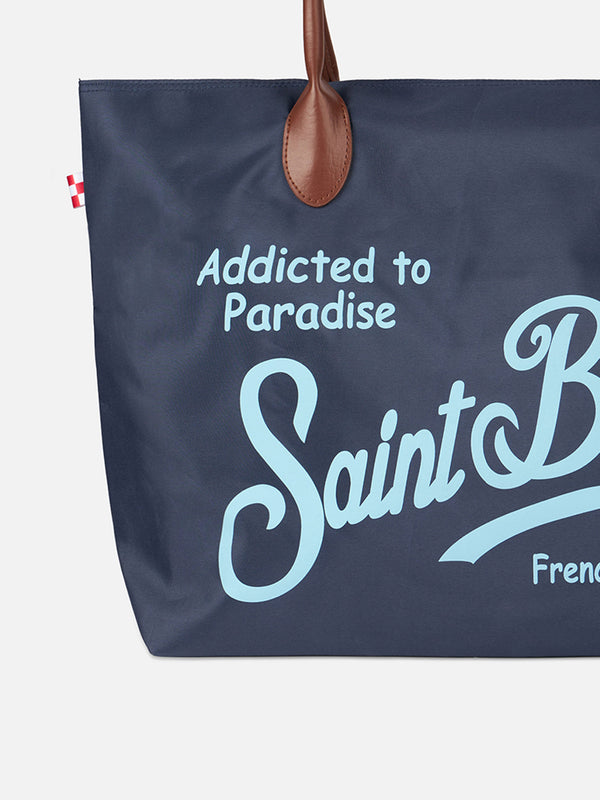 MC2 SAINT BARTH: Vanity shopping bag in canvas with paradise print