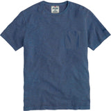 Blue  Linen man t-shirt with printed pocket