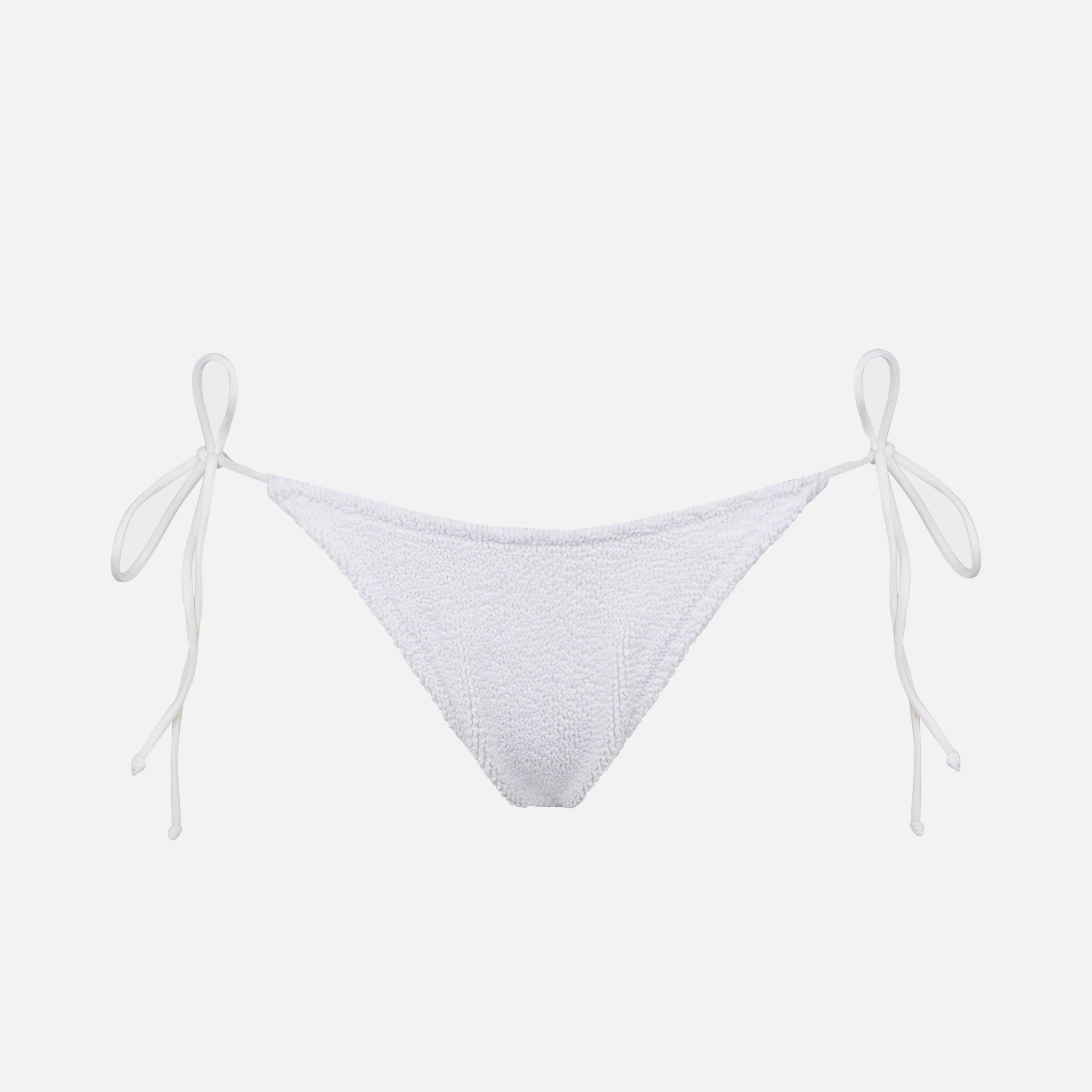 Woman white crinkle swim briefs with side laces – MC2 Saint Barth