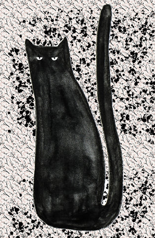 黒猫の版画作品