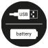Energietypen: Batterie und usb-funktion