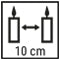 Brennende Kerzen muessen mindestens 4-10 cm auseinanderstehen