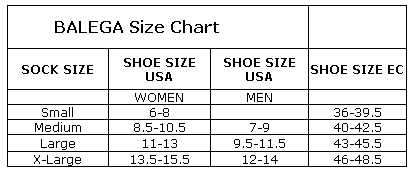 Balega Running Socks Size Chart