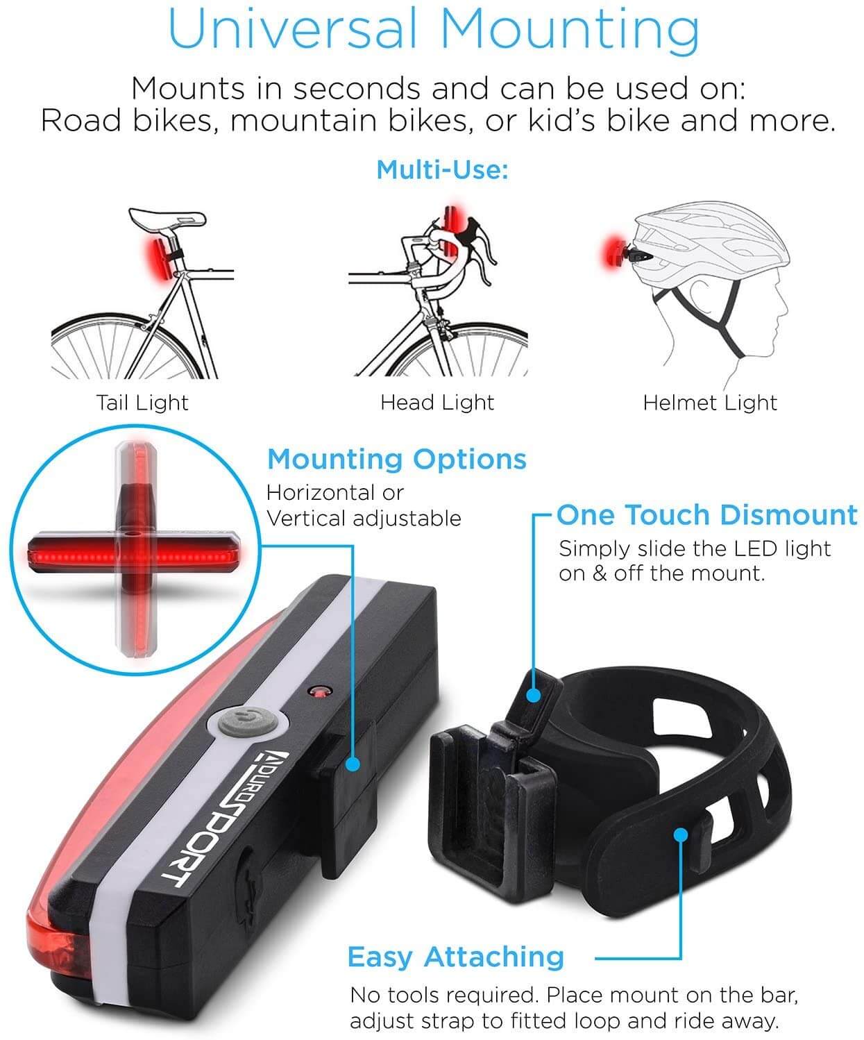 cycle tail light rechargeable