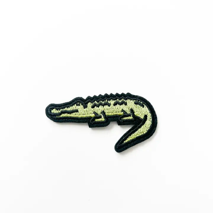 Alligator Embroidered Iron On Patch Green Crocodile