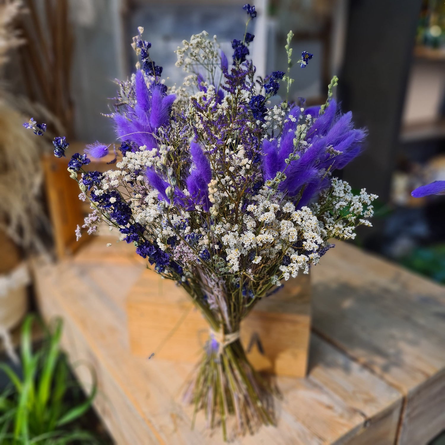 Bouquet de fleurs séchées “Lavande” – Atelier 3 Couleurs Vert