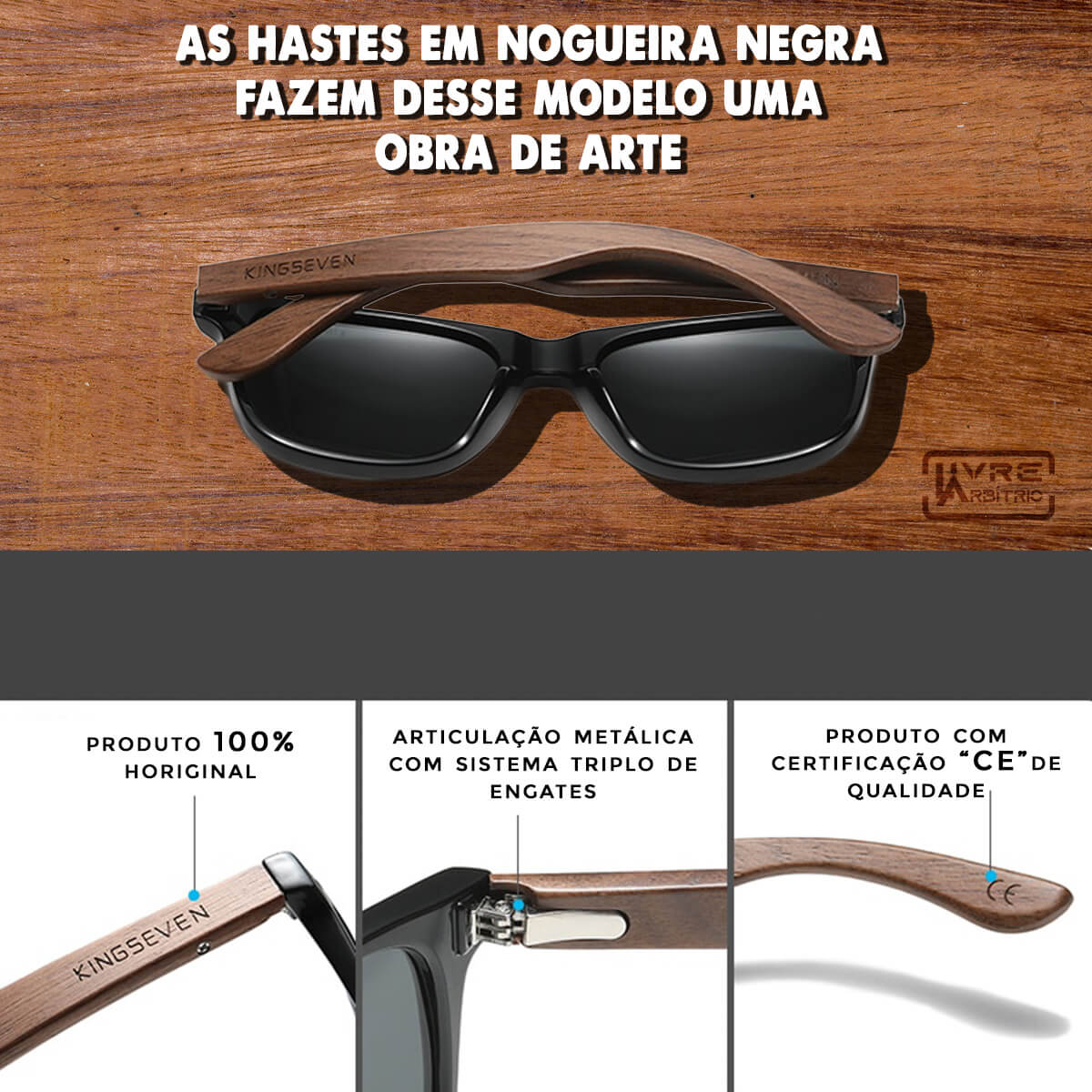 Óculos de Sol Masculino Color Wood