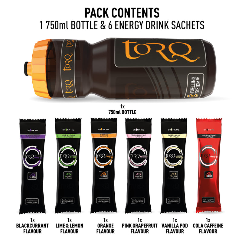 biketart TORQ Energy 750ml Bottle Sample Pack - 6 Drinks | biketart Rewards + Free Delivery Over £50 | 0% Finance Available on all Bikes