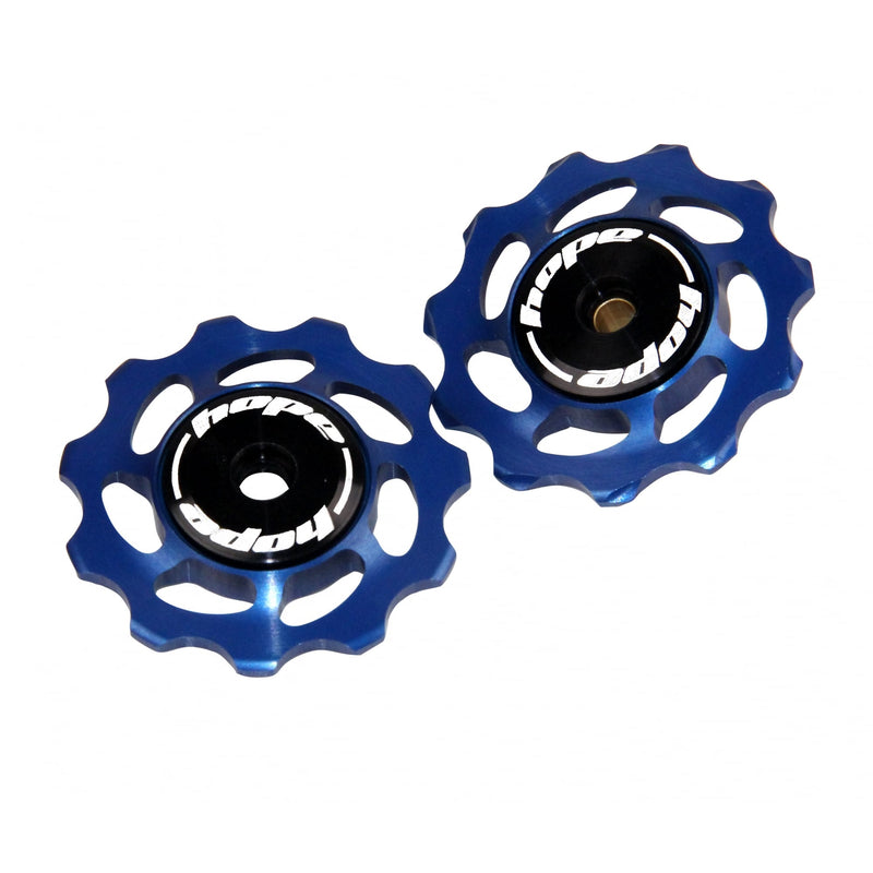 biketart Hope 11 Tooth Jockey Wheels - Blue Pair | biketart Rewards + Free Delivery Over £50 | 0% Finance Available on all Bikes