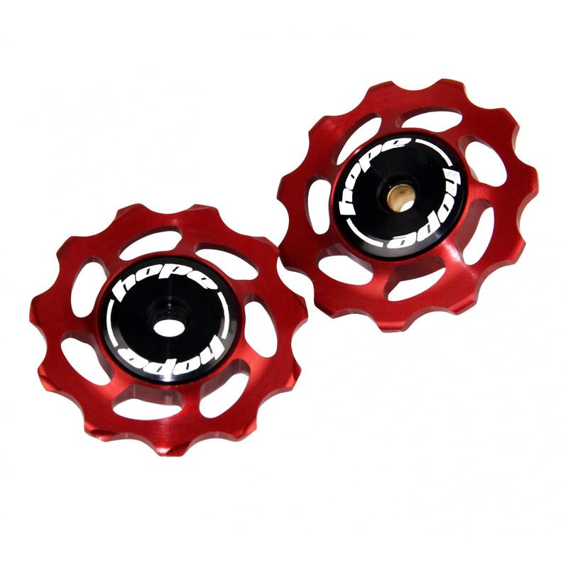 biketart Hope 11 Tooth Jockey Wheels - Red | biketart Rewards + Free Delivery Over £50 | 0% Finance Available on all Bikes