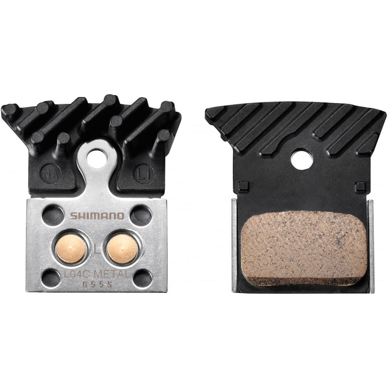 biketart Shimano Spares L04C Disc Brake Pads, Alloy Backed with Cooling Fins, Metal Sintered | biketart Rewards + Free Delivery Over £50 | 0% Finance Available on all Bikes