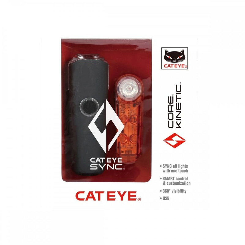 biketart Cateye Sync Core & Kinetic Front & Rear Bike Light Set | biketart Rewards + Free Delivery Over £50 | 0% Finance Available on all Bikes