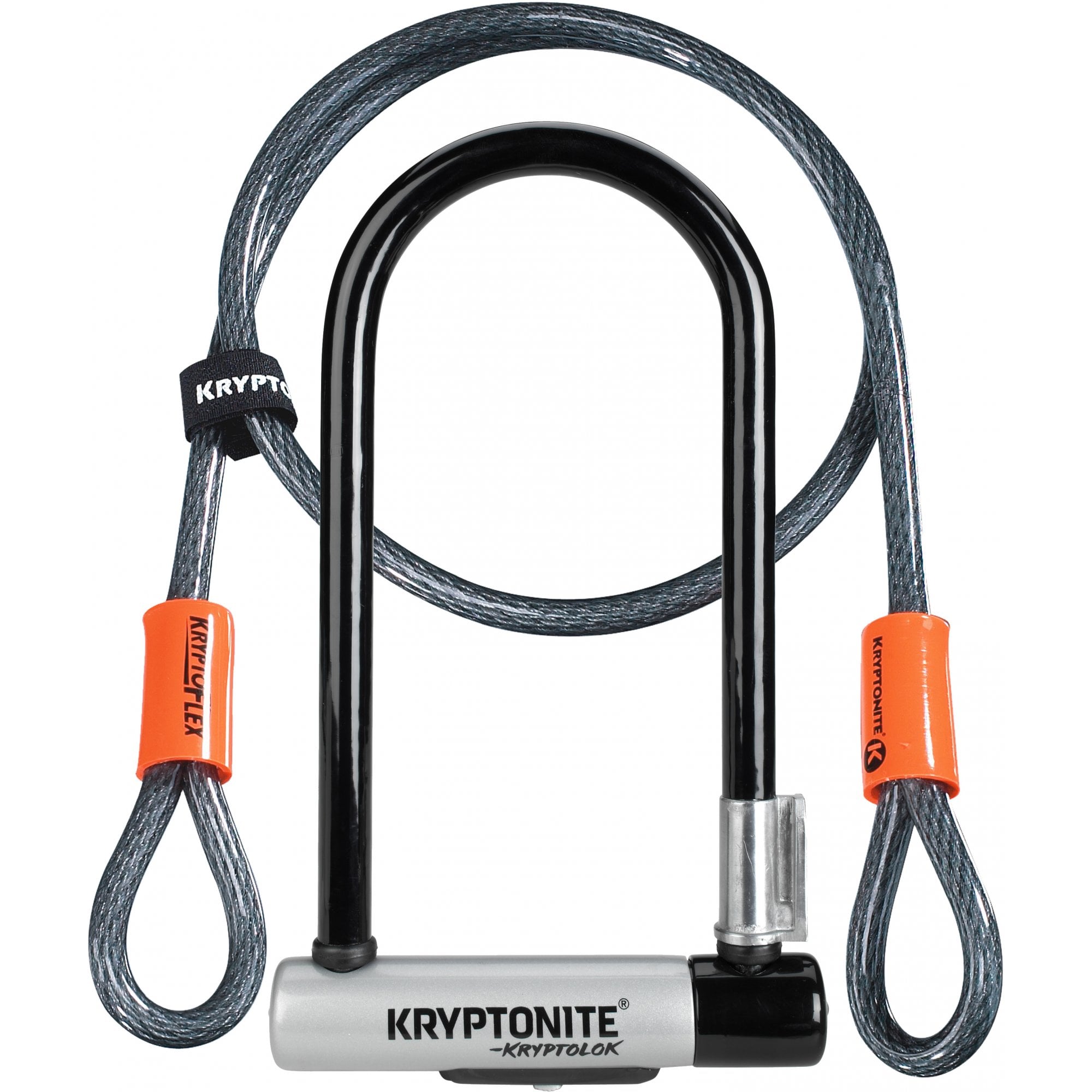 biketart Kryptonite Kryptolok Standard U-Lock With 4 Foot Kryptoflex Cable - Sold Secure Gold