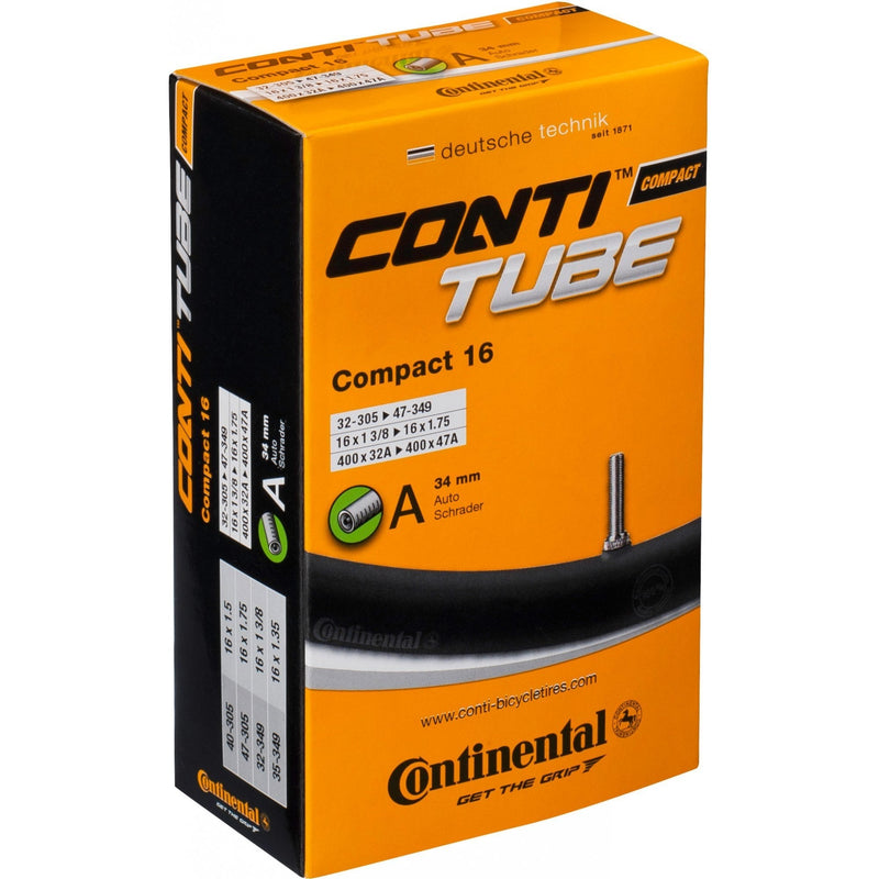 biketart Continental Compact Inner Tube 16" Schrader Valve | biketart Rewards + Free Delivery Over £50 | 0% Finance Available on all Bikes