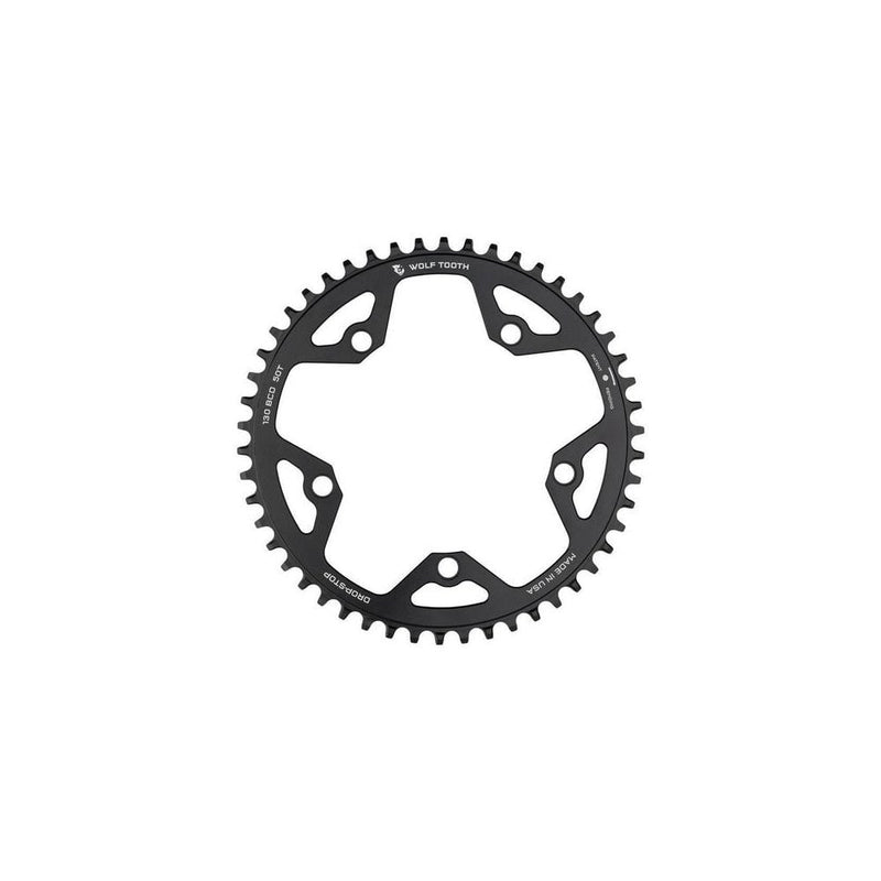 biketart Wolf Tooth 130 BCD Cyclocross Chainring Flat Top Black | biketart Rewards + Free Delivery Over £50 | 0% Finance Available on all Bikes