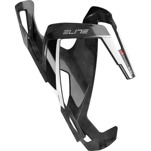 Elite Vico Carbon Bottle Cage - Gloss Black / Gloss White