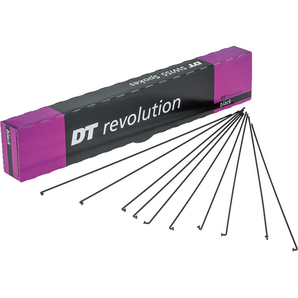 biketart DT Swiss Revolution Black Spokes 14/17g Box of 100 | biketart Rewards + Free Delivery Over £50 | 0% Finance Available on all Bikes