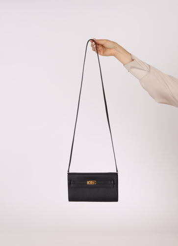Hermès 2020 Noir Epsom Kelly To Go Wallet with Strap GHW