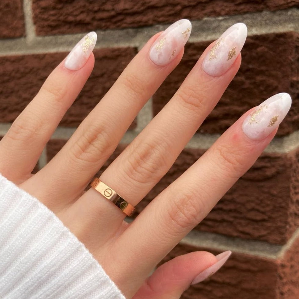 Soft Pink Ombré Press on Nails - Soft White Tip