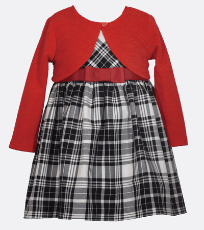 Black White and Red Cardigan Dress for baby girls