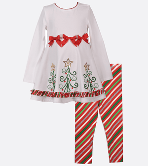 Christmas Outfit for Girls with Christmas Trees