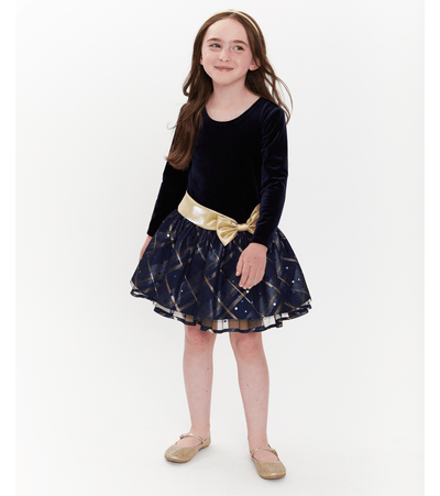 Navy Girls Party Dress