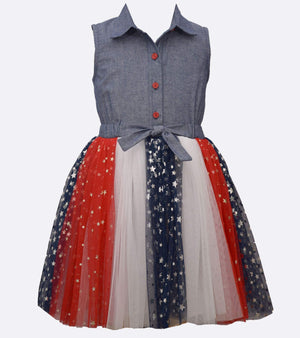 red white blue girls dress