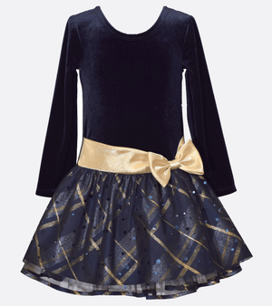 Navy Girls Party Dress