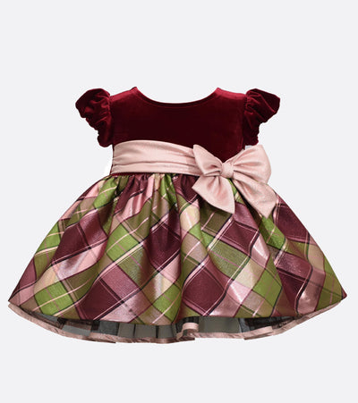 baby girl bonnie jean velvet plaid dress