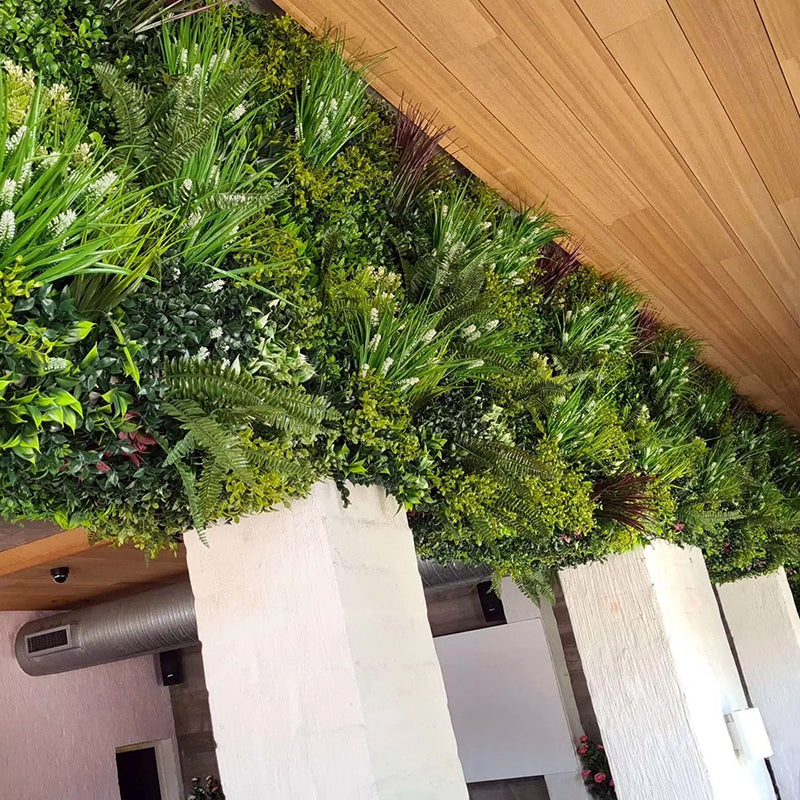 Lush Spring Artificial Vertical Garden installed in a hotel
