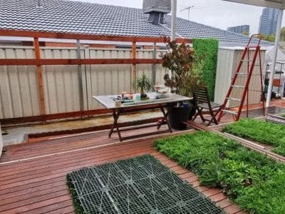 artificial lush fern installation on residential space