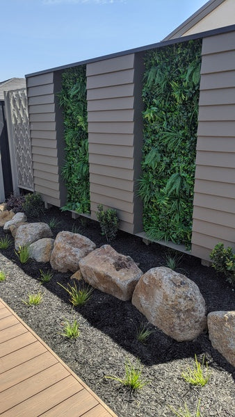 vinyl fence decoration with artificial greenery