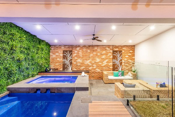 luxury vertical garden on pool