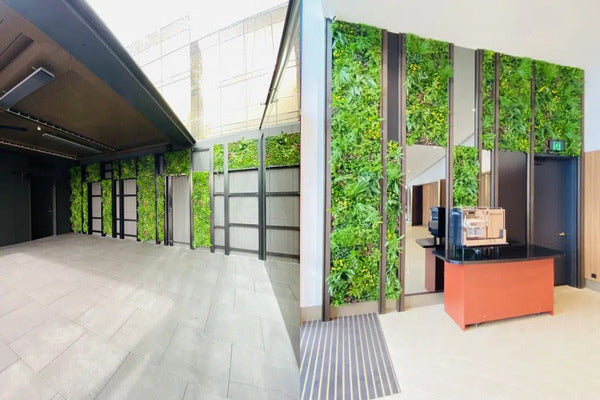 enhancing hotel outdoor with artificial green walls